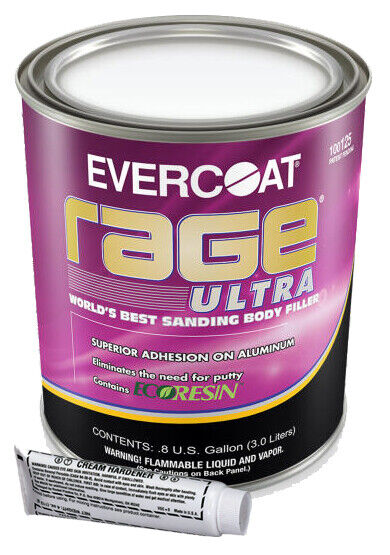 EVERCOAT 125 RAGE ULTRA 125 WORLDS BEST SANDING BODY FILLER(HARDENER&SPREADERS)