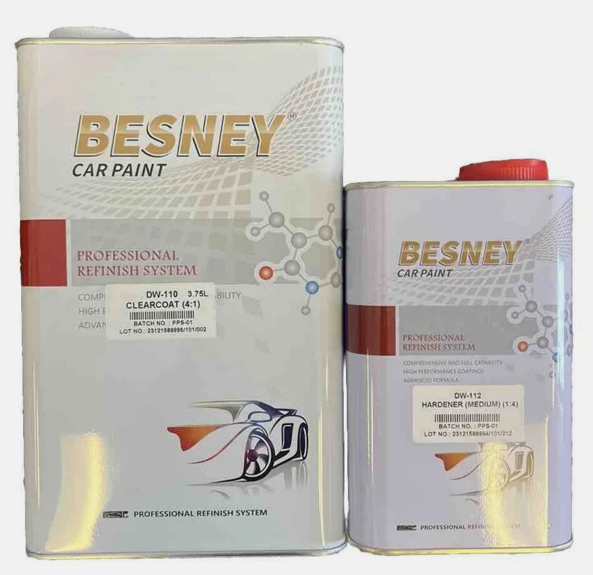 BESNEY HIGH GLOSS & SOLIDS PROFESSIONAL CLEAR COAT GALLON WITH MEDIUM ACTIVATOR 4:1