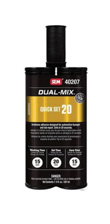 SEM 40207 Quick Set 20 Bumper Tab Repair & Plastic Bonding Adhesive 7 oz