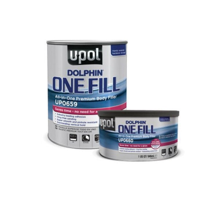 0.8gal U-Pol Dolphin ONE FILL All-In-One Premium Body Filler UP0659 w/ Hardener
