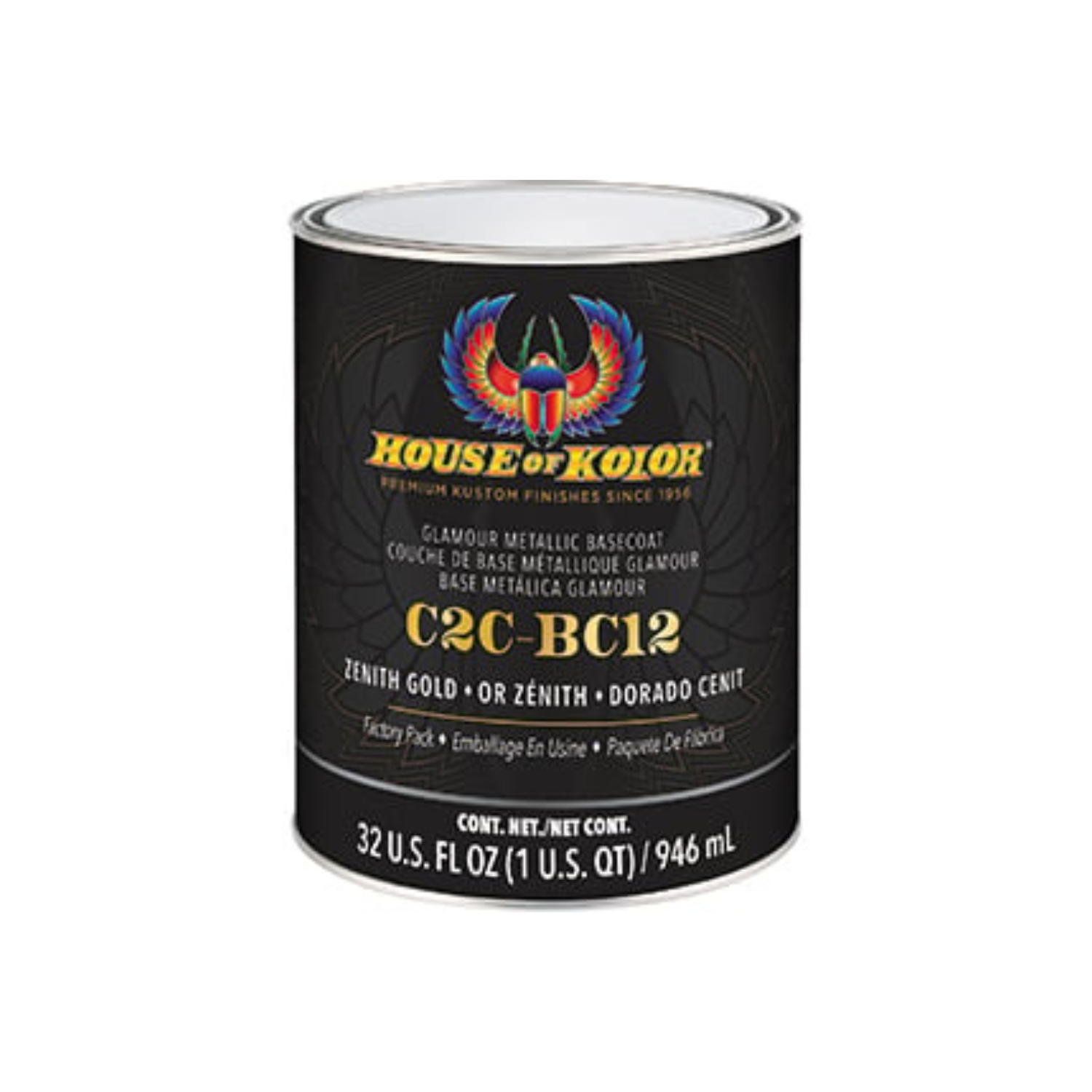 House of Kolor C2C-BC12 Zenith Gold Metallic Basecoat (Quart)