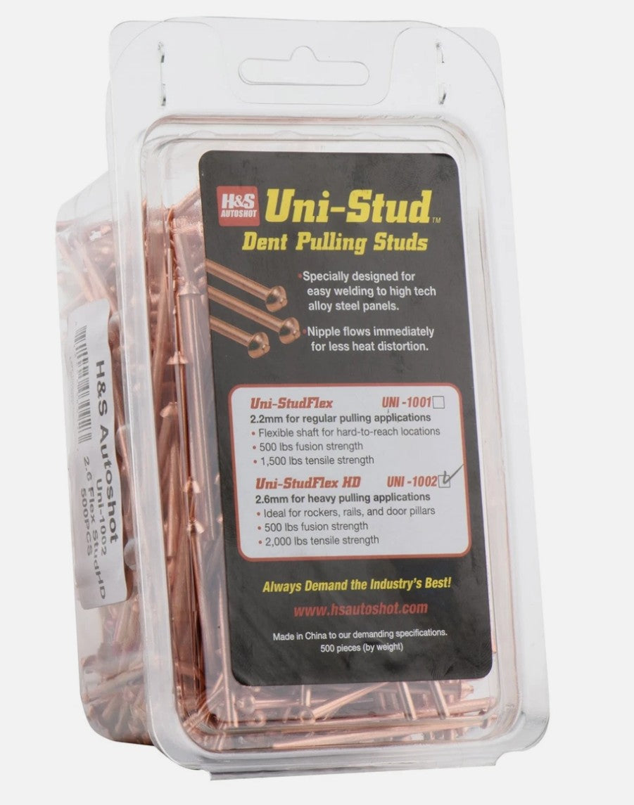 UNI-1002 H&S AutoShot UNI-1002 Studs 2.6mm Heavy-Duty Steel Copper-Flash Anneal