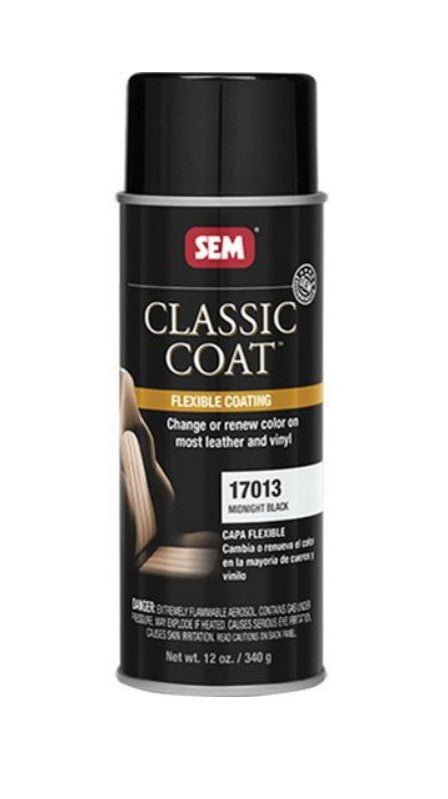 SEM 17013 Classic Coat Midnight Black for Interior Vinyl & Leather 12 oz