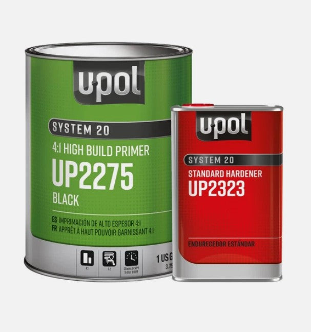 U-POL 2275 Black High Build Primer Kit Slow Hardener (Gallon)