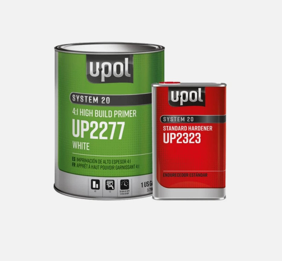 U-POL 2277 National Rule White High Build Primer Kit Standard Hardener (Gallon)